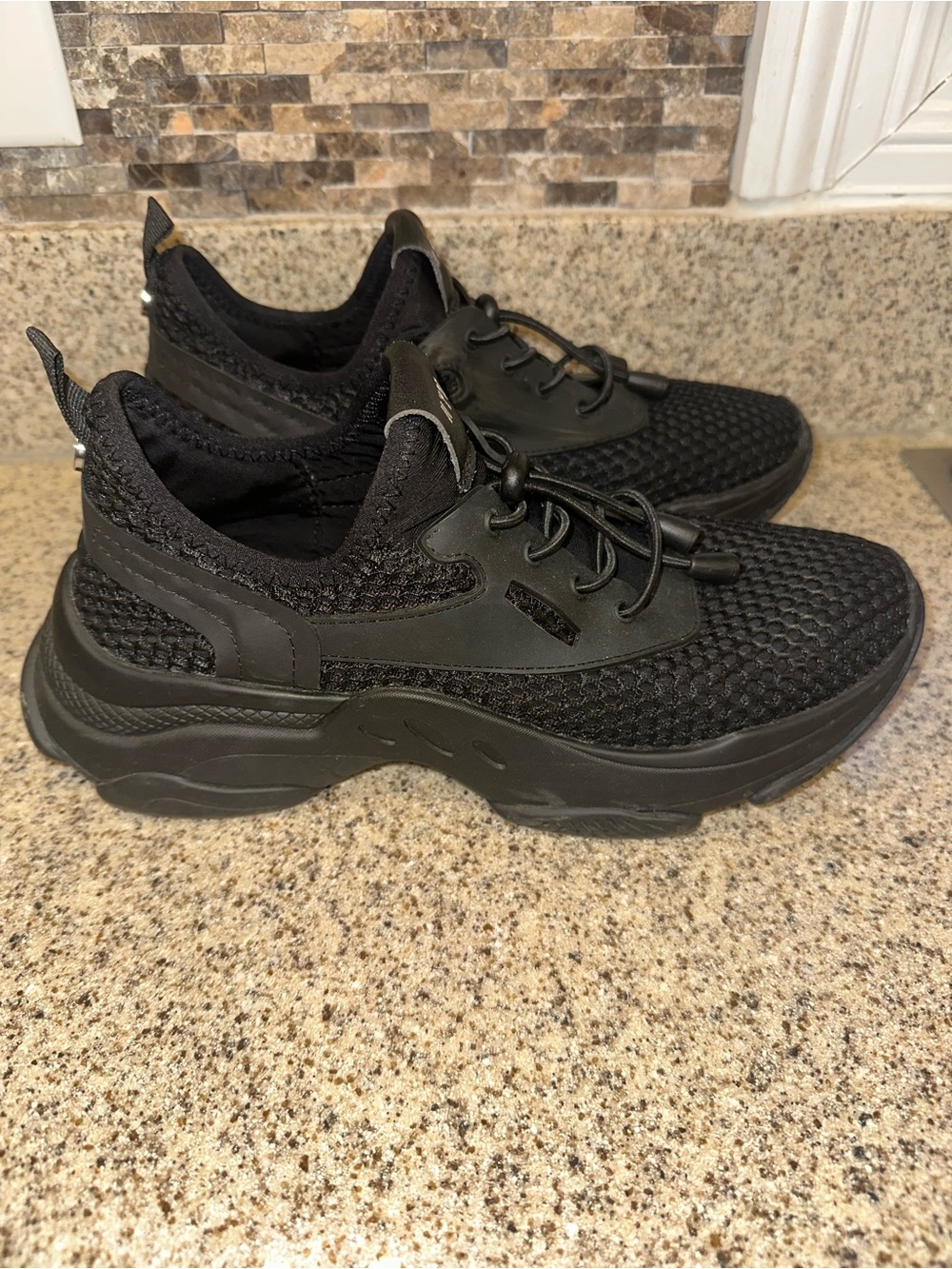 Steve Madden Black Knit Slip-On Sneakers